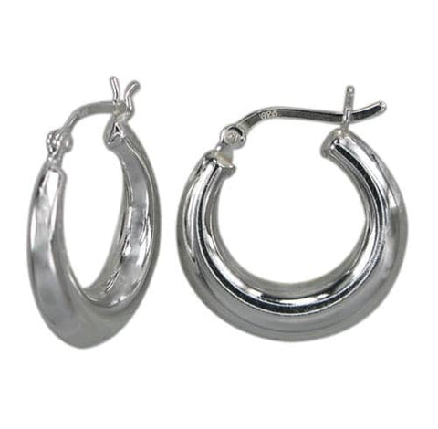 Earrings SILVIANA Sterling Silver Hoop 19x4mm 2