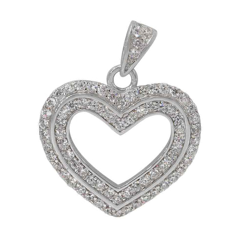 Pendant ELYSIA Sterling Silver Rhodium Heart with Cubic Zirconia 6