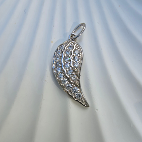 Pendants Sterling Silver Angel Wing Zirconia b