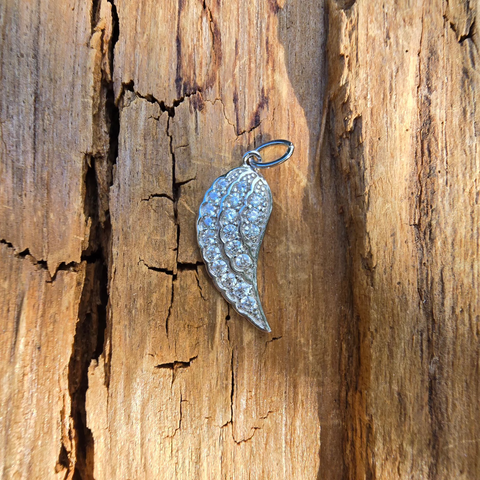Pendants Sterling Silver Angel Wing Zirconia h