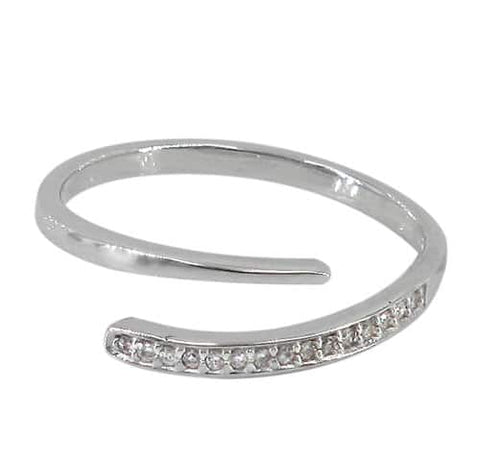  Ring Sterling Silver open style with Cubic Zirconia 3