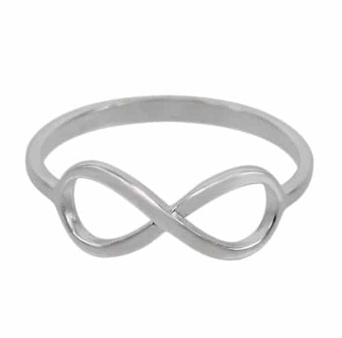 Sterling Silver Infinity Plain Ring  eternal love and unity 10