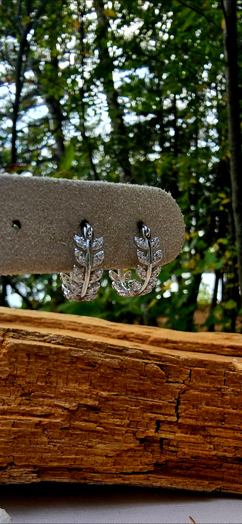 Hoop Sterling Silver Floral Small Earrings