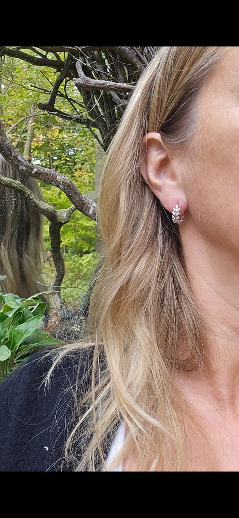Hoop Sterling Silver Floral Small Earrings