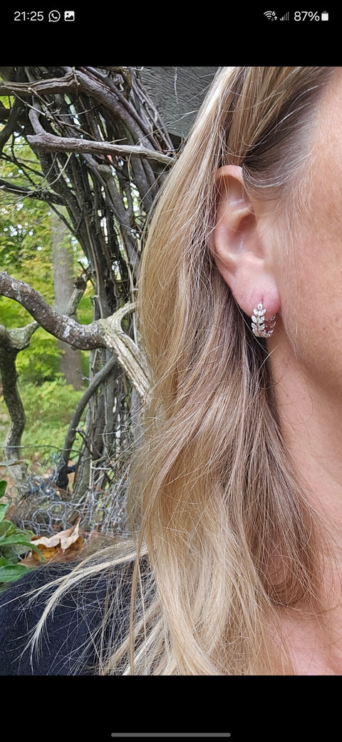 Hoop Sterling Silver Floral Small Earrings