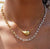 Necklace Solid Gold 10K Tear Drop sideways 20mm
