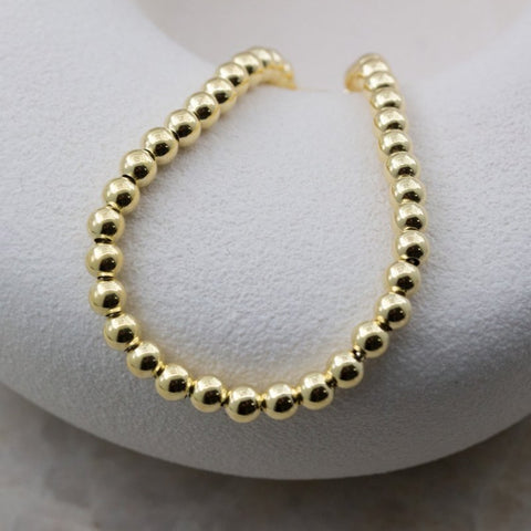 Sterling Silver Gold plated Vermeil 4mm Ball Beads Bracelet
