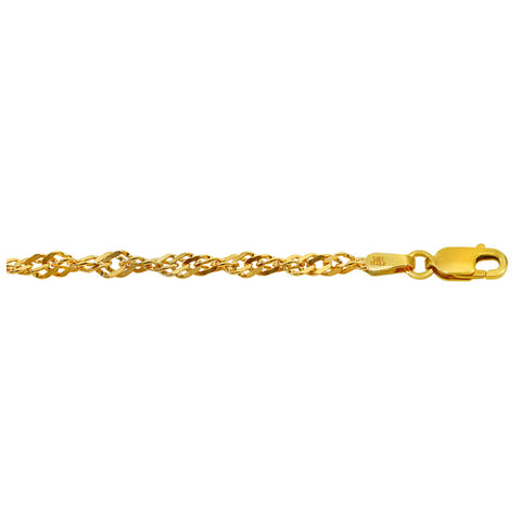 2mm SINGAPORE Solid Gold Chain 10K