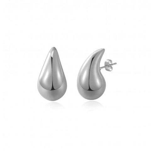 Sterling SIlver Dome Half Moon Tear Drop Stud Earrings
