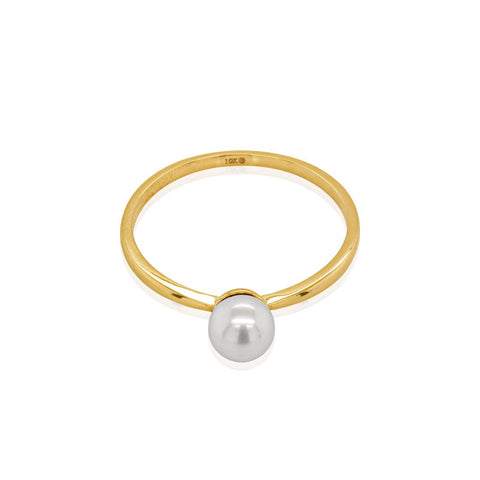 Ring 10K Solid Gold fresh water pearl