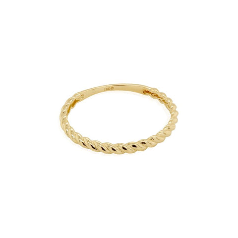 Ring 10K Solid Gold Rope 2mm