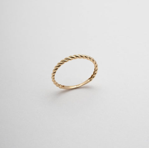 Ring 10K Solid Gold Rope 2mm