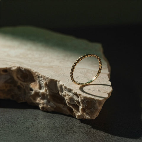 Ring 10K Solid Gold Rope 2mm