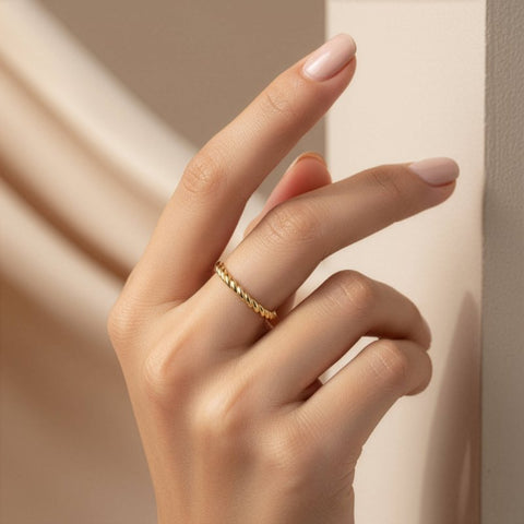 Ring 10K Solid Gold Rope 2mm