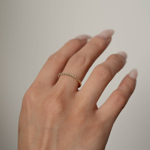 Ring 10K Solid Gold Rope 2mm