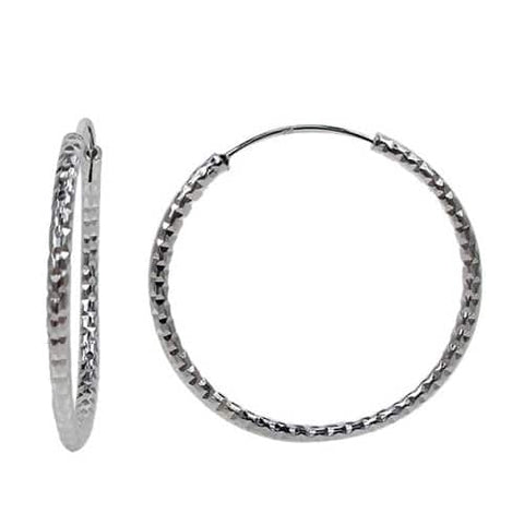 Earrings ARGENTO Sterling Silver Thin and light Round hoop 35x2mm 2