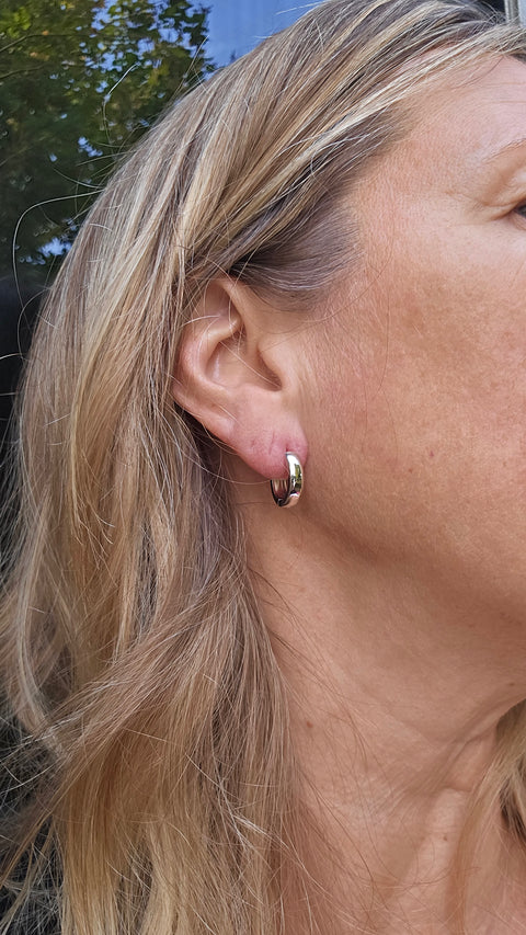 Earrings Huggies Sterling Silver Mini Polished S