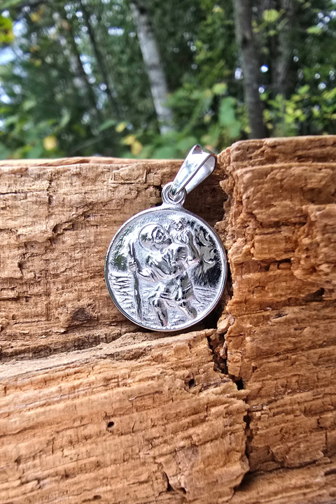 Pendant Sterling Silver Saint Christopher 16mm