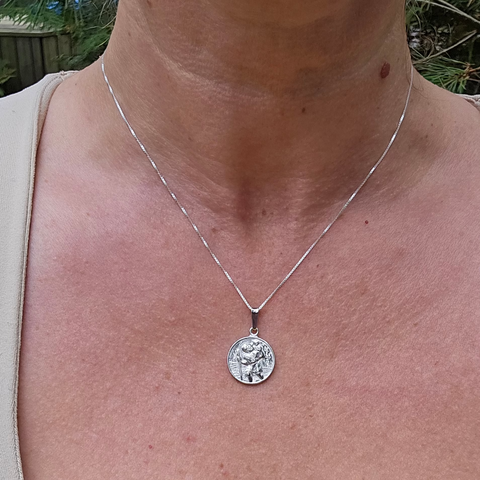 Pendant Sterling Silver Saint Christopher 16mm