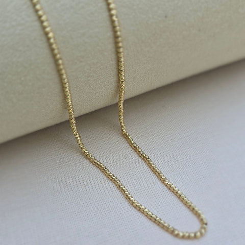 2mm Solid Gold 10K Moon Diamond Cut Bead Ball Necklace 6