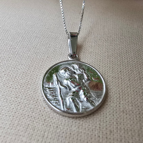 Pendant Sterling Silver Saint Christopher 16mm