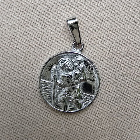 Pendant Sterling Silver Saint Christopher 16mm