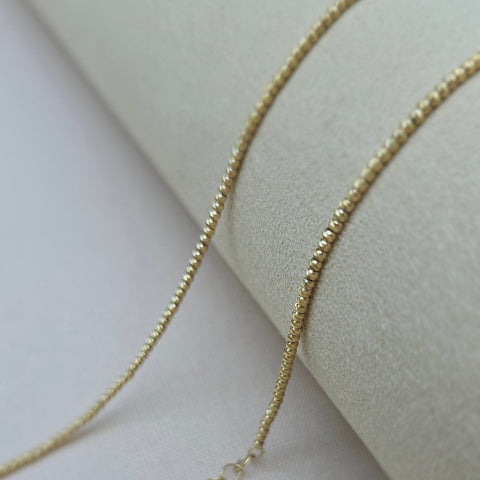 2mm Solid Gold 10K Moon Diamond Cut Bead Ball Necklace 5