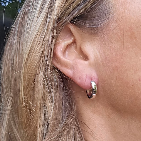 Earrings Huggies Sterling Silver Mini Polished S