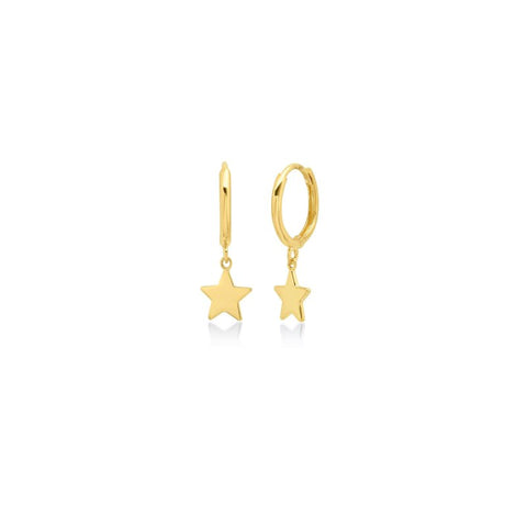Huggies Solid Gold 10K Plain Star dangle earrings