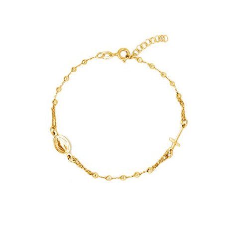 Vermeil Bracelet Rosary 7.25”+1” ext.