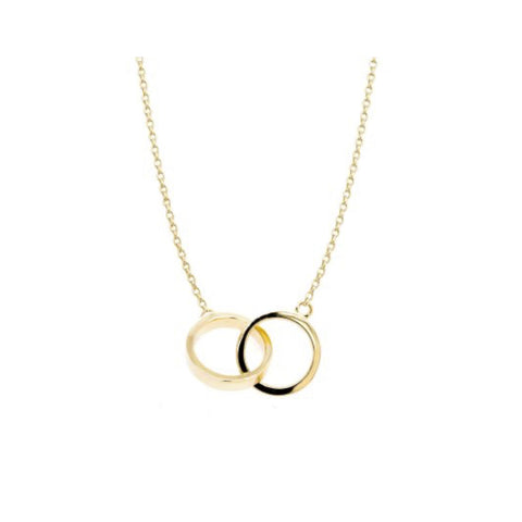 10K Necklace Solid Gold 10K Interlocking Ring Bands