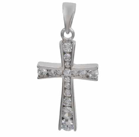 Pendant DIVINE CROSS Sterling Silver Flat Cross 9