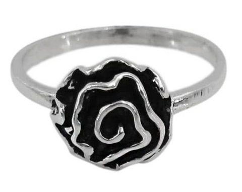 Ring Sterling Silver, Blooming Rose
