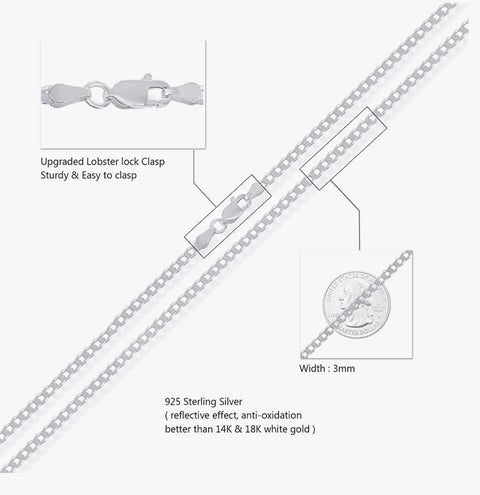 3mm CURB Chain Sterling Silver C080 2