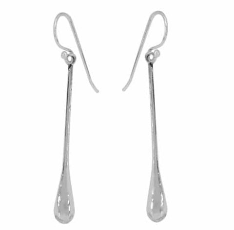 5 Sterling Silver Hook dangle earrings 43x3mm long teardrop