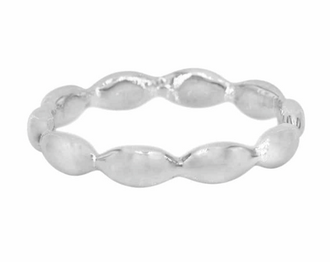 8 Sterling Silver 3.5mm Stackable ring Rice-seed