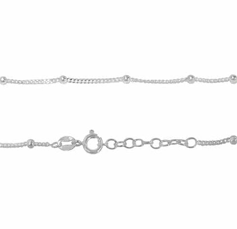 Anklet Mochi Sterling Silver, 2.5mm ball beads
