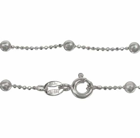Anklet BIJOU Sterling Silver 3mm ball bead