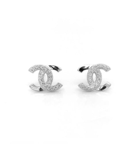9 Stud Earrings Sterling Silver CHARNELE Cubic Zirconia