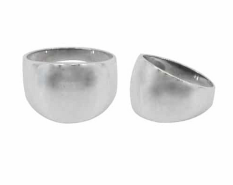 6 Sterling Silver ring Dome shape signet ring 14mm