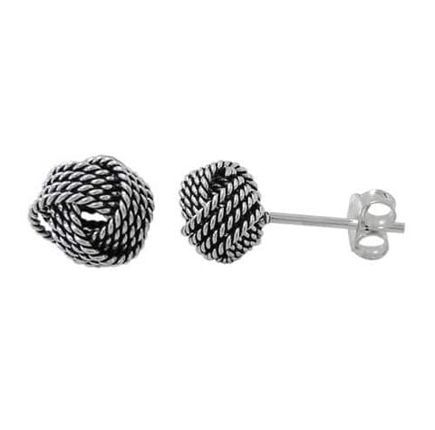 6 Love knot oxidized sterling silver frame size 4 mm 6 mm 8 mm 10 mm in diameter