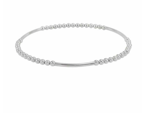 Bracelet Sterling Silver 3mm beads & tube 1