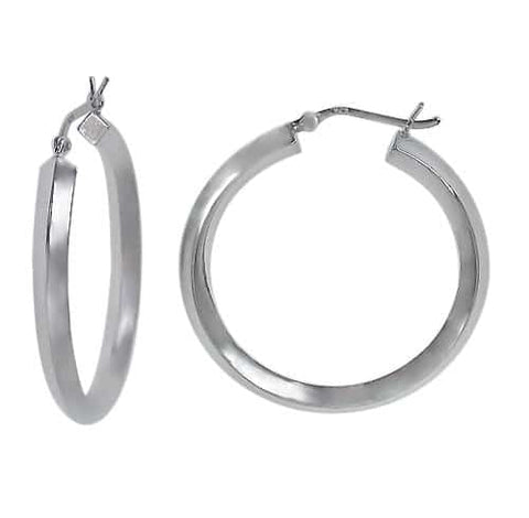 Hoop Sterling Silver Earrings, 36mm Med