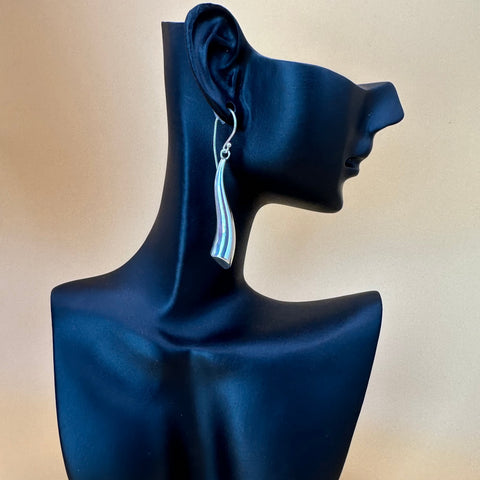 Hook Sterling Silver MARQUIZ wave dangling Earrings