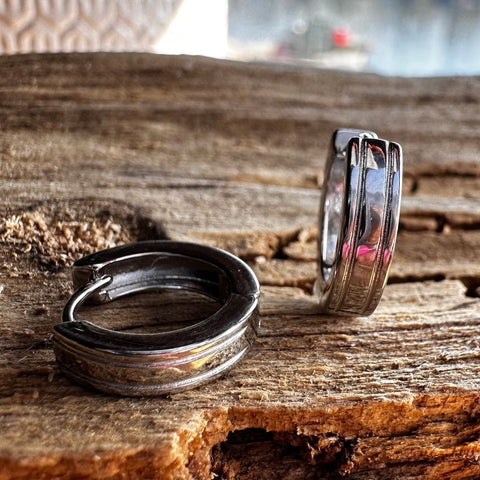 4 Hoop Earrings Sterling Silver 4x15mm