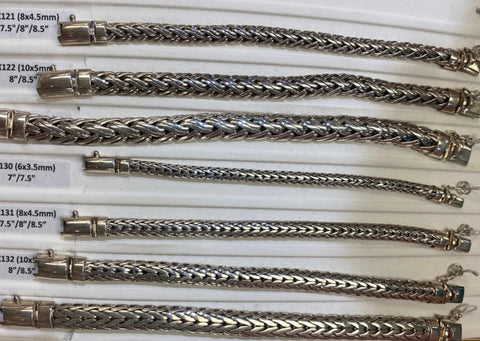Bracelet Sterling Silver woven 12mm width