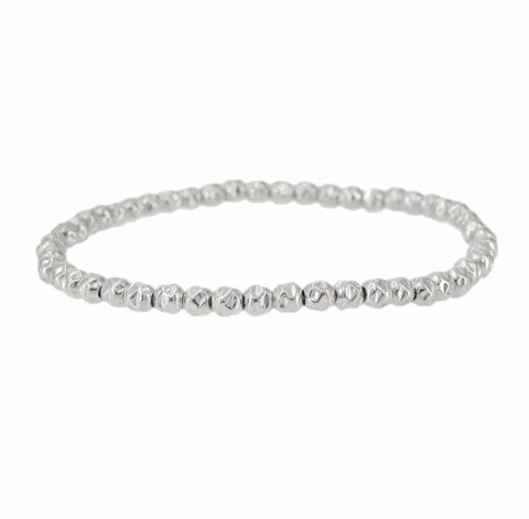 8 Bracelet Sterling Silver 3mm hammered bead