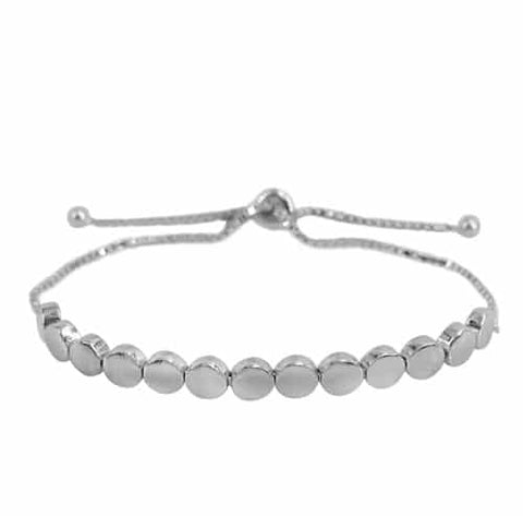 10 Bracelet Sterling Silver 5mm circle flat round beads
