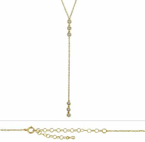 5 Necklace Vermeil AURORA Sterling Silver with Gold Plated: Dangling Drop