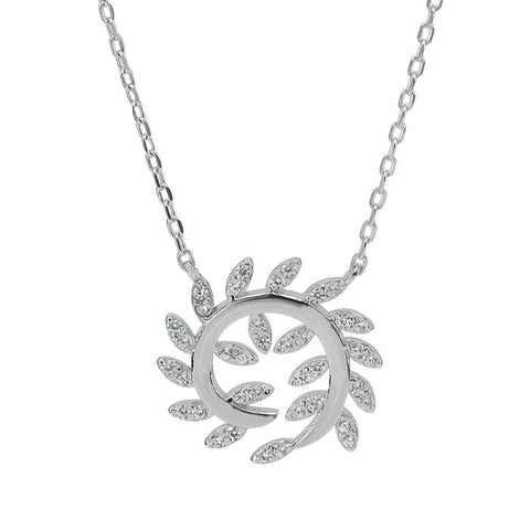 Necklace Sterling Silver Leaf charm 1